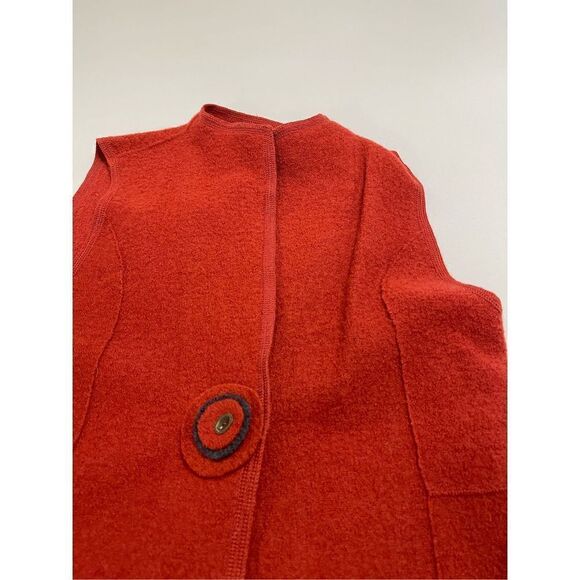 NTCO Nomadic Traders Burnt Orange Wool Lagenlook Vest Size Large - Picture 3 of 9